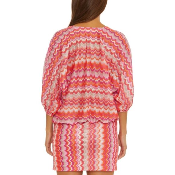 Trina Turk 'Zen' Mesh-Knit Swimsuit Cover-Up Mini-Dress, Multicolor - Picture 2 of 2